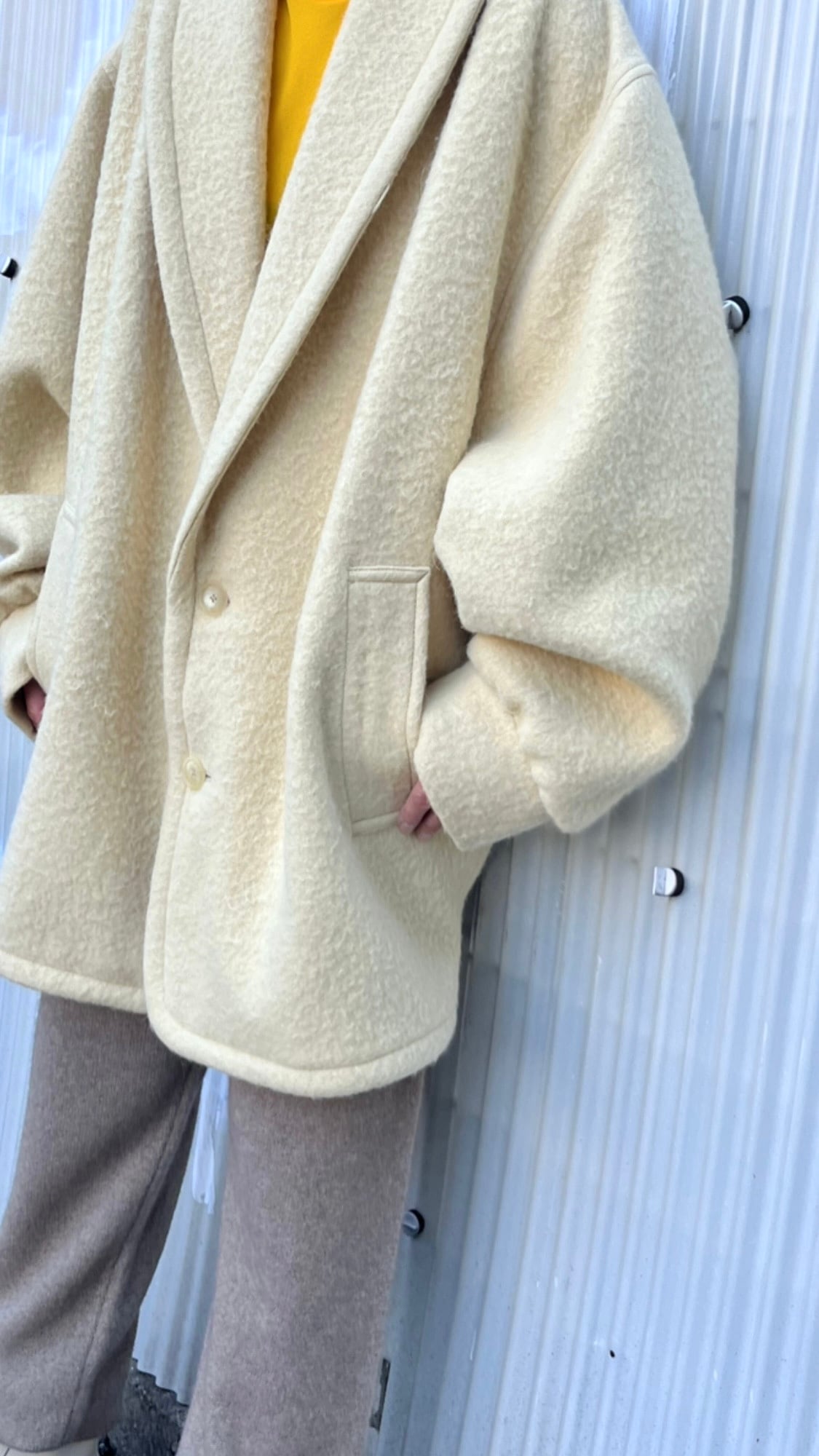 AURALEE   [BRUSHED ALPACA WOOL MELTON HALF COAT]