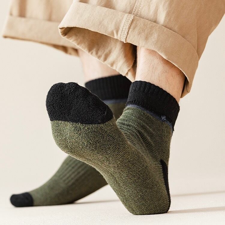 メンズ靴下 ms2403 秋冬 厚手靴下 防寒保温 暖かい バイカラーリブ