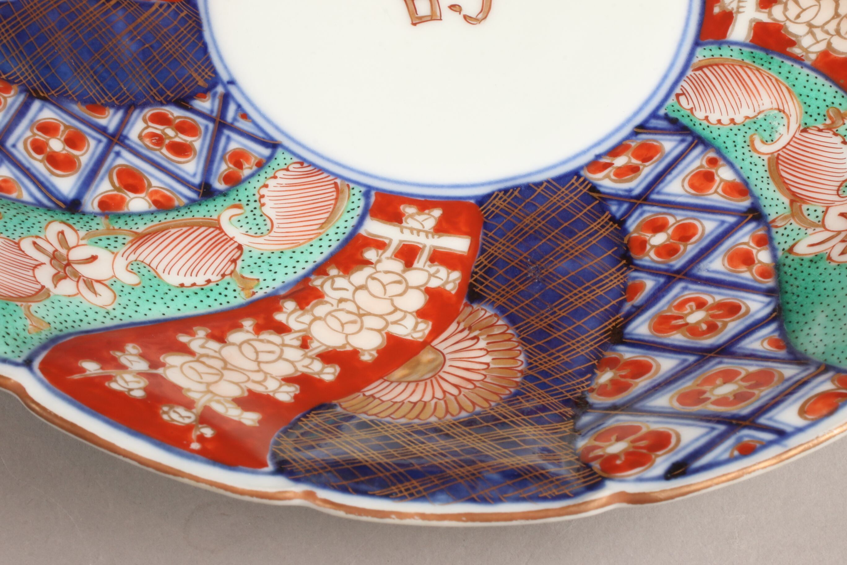 蓋茶碗□赤絵色絵 古伊万里 窓松竹梅 18客 蓋物 蓋碗 窓唐草図 時代物 骨董