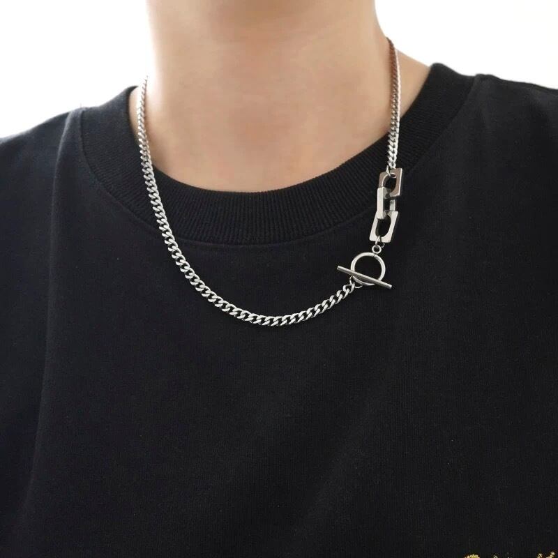 アシンメトリーチェーンネックレス【OMA2504】