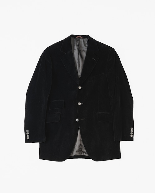 [Mid-Late 90’s] “CHRISTOPHE LEMAIRE” Black Cotton Velvet 3B Tailored Jacket