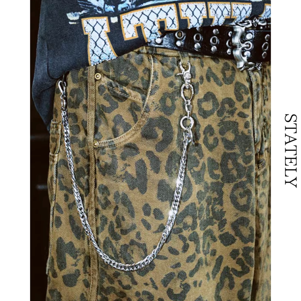 ヴィンテージレオパード Wide Denim Pants/2color_B120・画像9