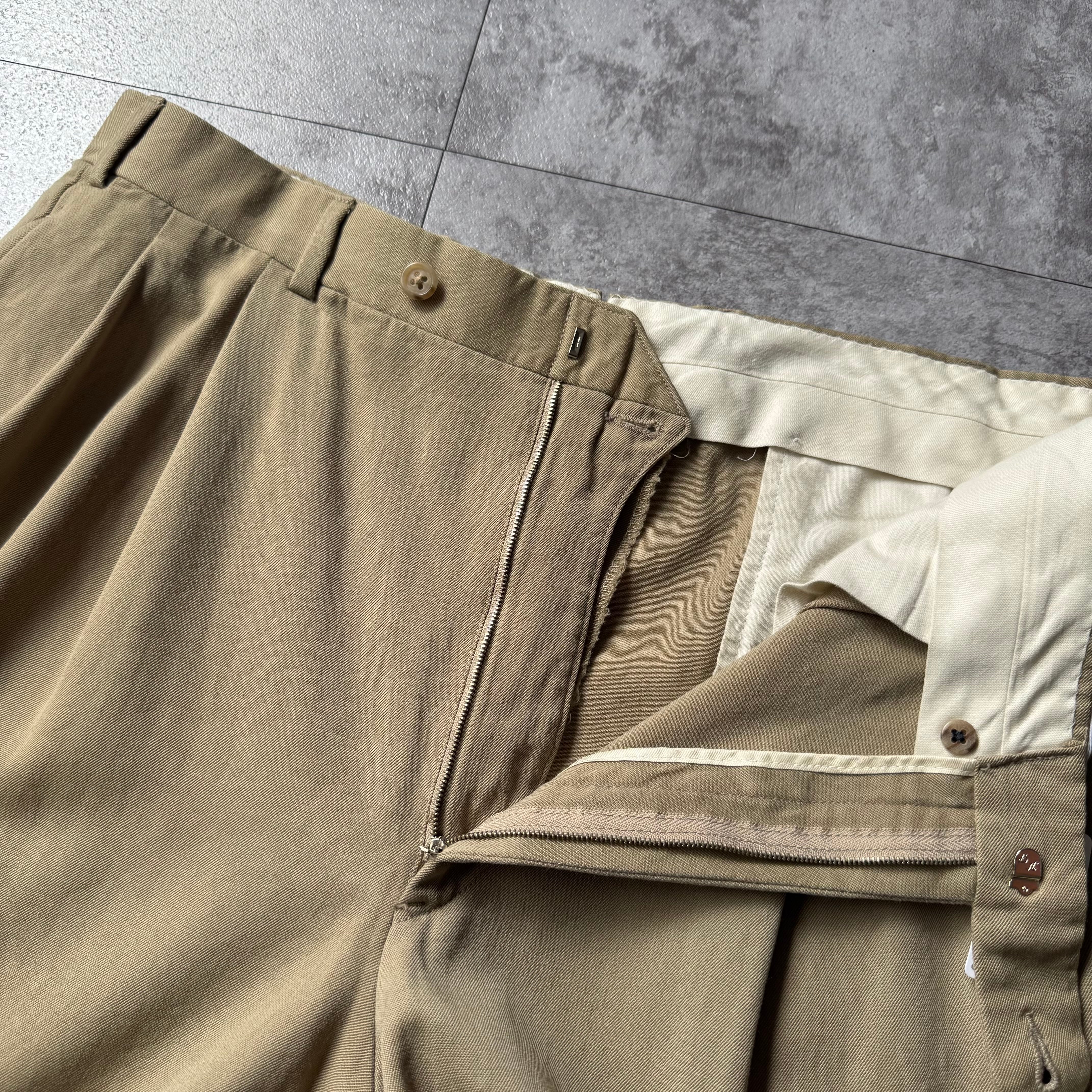 〜00s カナダ製 brooks brothers ウールギャバジン スラックス 1980's 