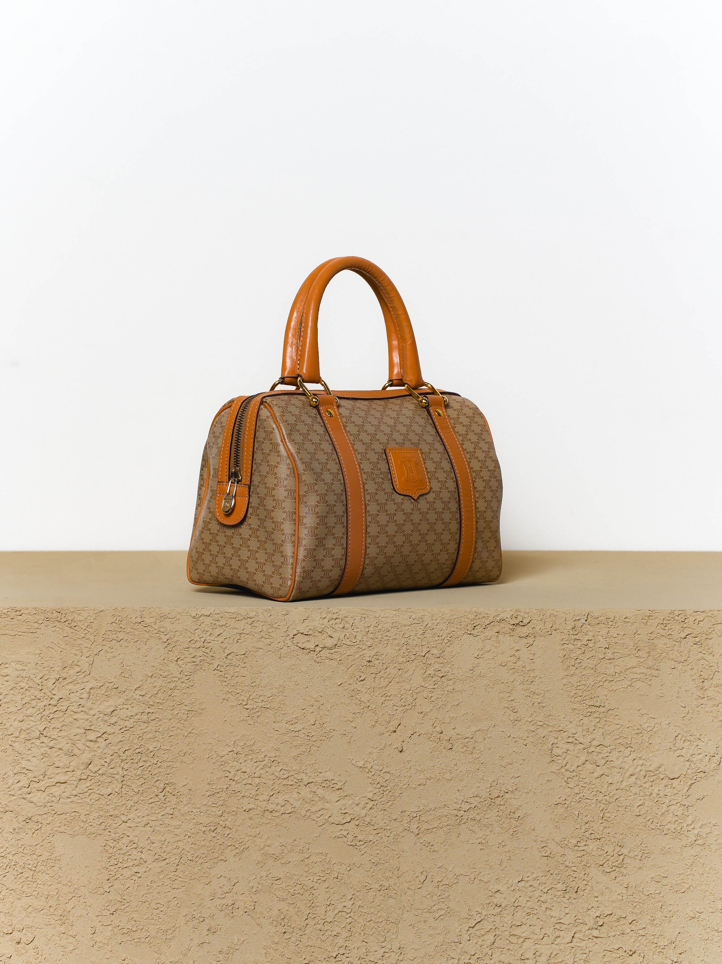 CELINE セリーヌ ベージュ マカダム柄 W26 ボストンバッグ | Raum Vintage