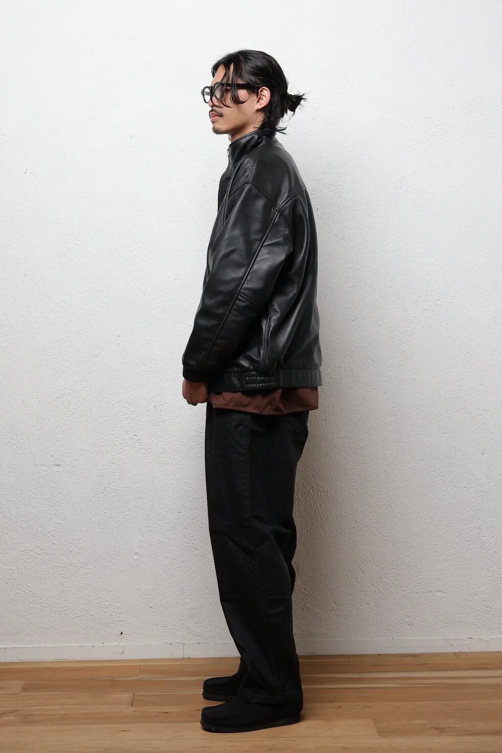 edit clothing SHEEP LEATHER BLOUSON / black | SLOW