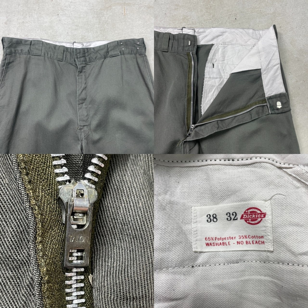 80年代 USA製 Dickies ディッキーズ ワークパンツ 拡張ウエスト TALON 