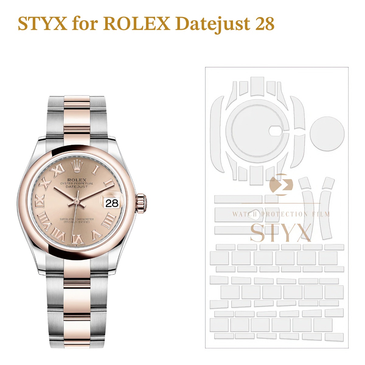 STYX 保護フィルム】for Rolex Datejust 28 | STYX