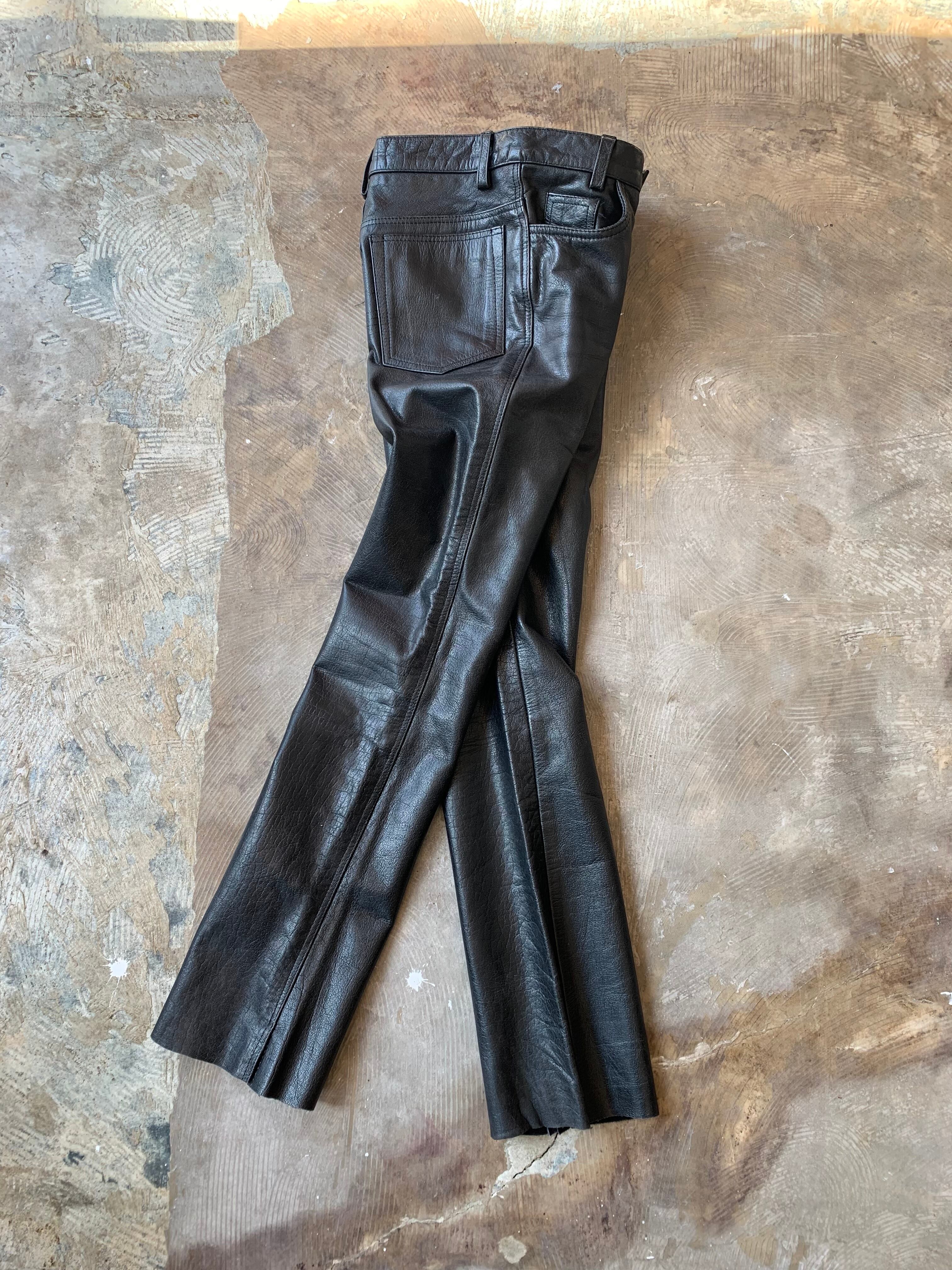 00s L.G.B. leather eazy pants レザーパンツ y2k 00s Black Leather Pants | S - Lucky Vintage