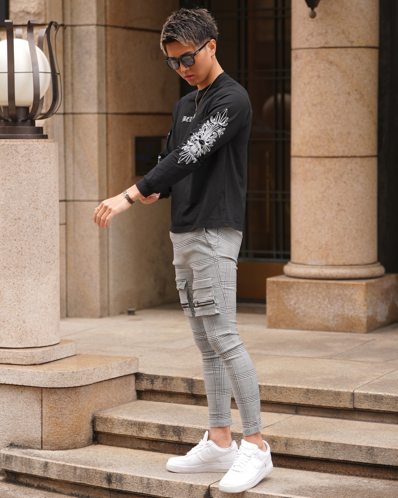 RHINE STONE SHIRTS BLACK【BB25034】