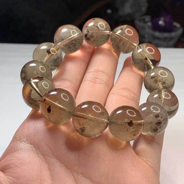 希少・珍しいスモーキータイプ・ガーネットインスモーキークォーツ ブレスレット