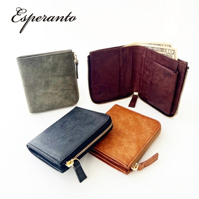 ［プエブロレザー］　Lzip二つ折り財布 [ESP-6625]