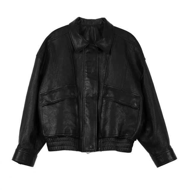 イタリア産ベジタブルラムレザー A2ボンバージャケット（レディース）