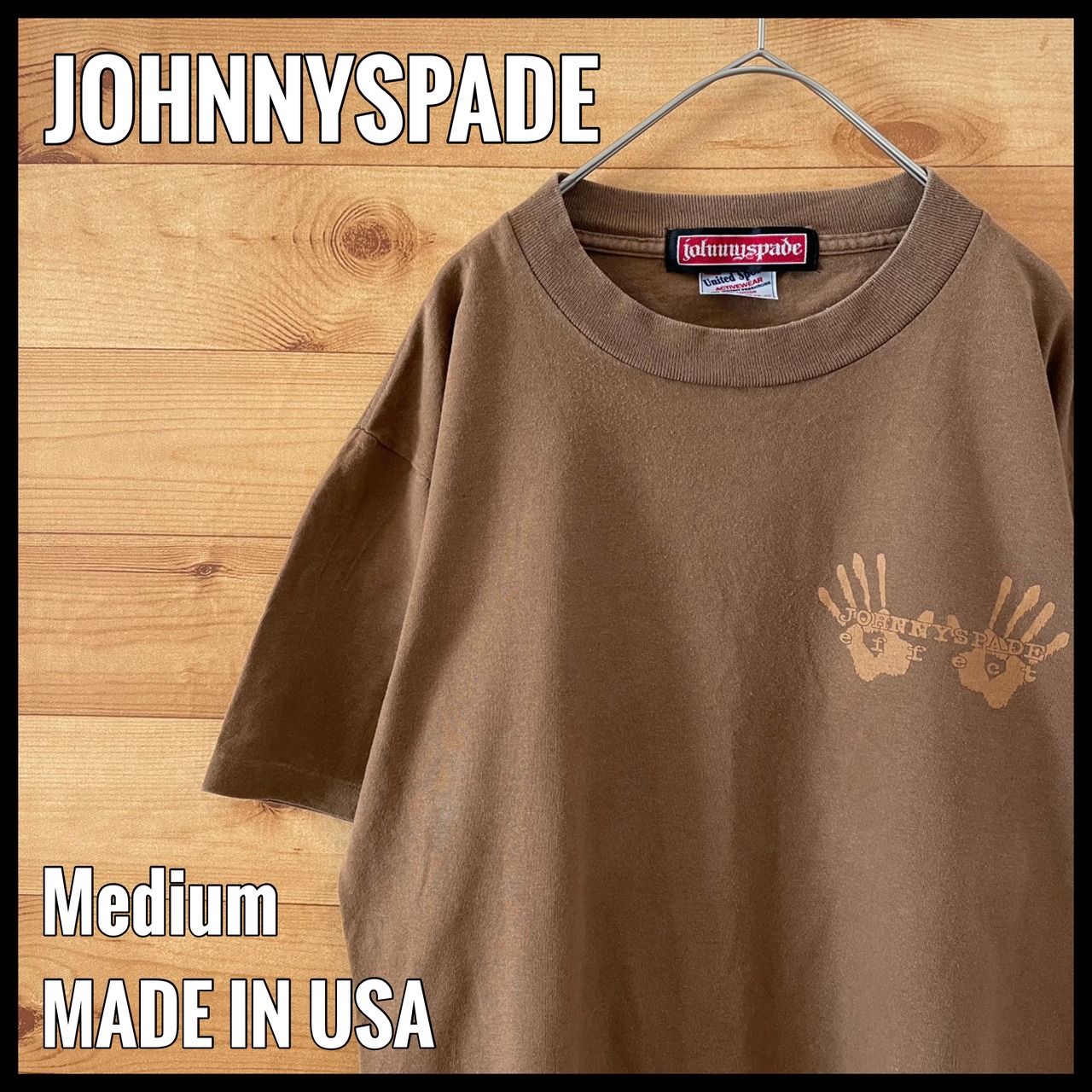 【JOHNNYSPADE】USA製 バックプリント Tシャツ ロゴ ワンポイント ジョニースペード M US古着