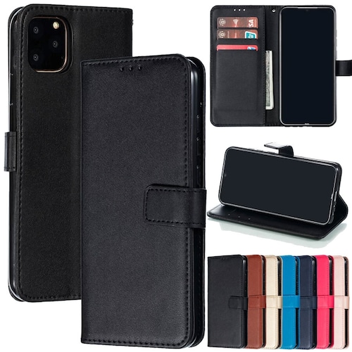 【iphone12対応】 おしゃれ シンプル カード スロット スタンド機能 全面保護 iphone 手帳型ケース 7配色