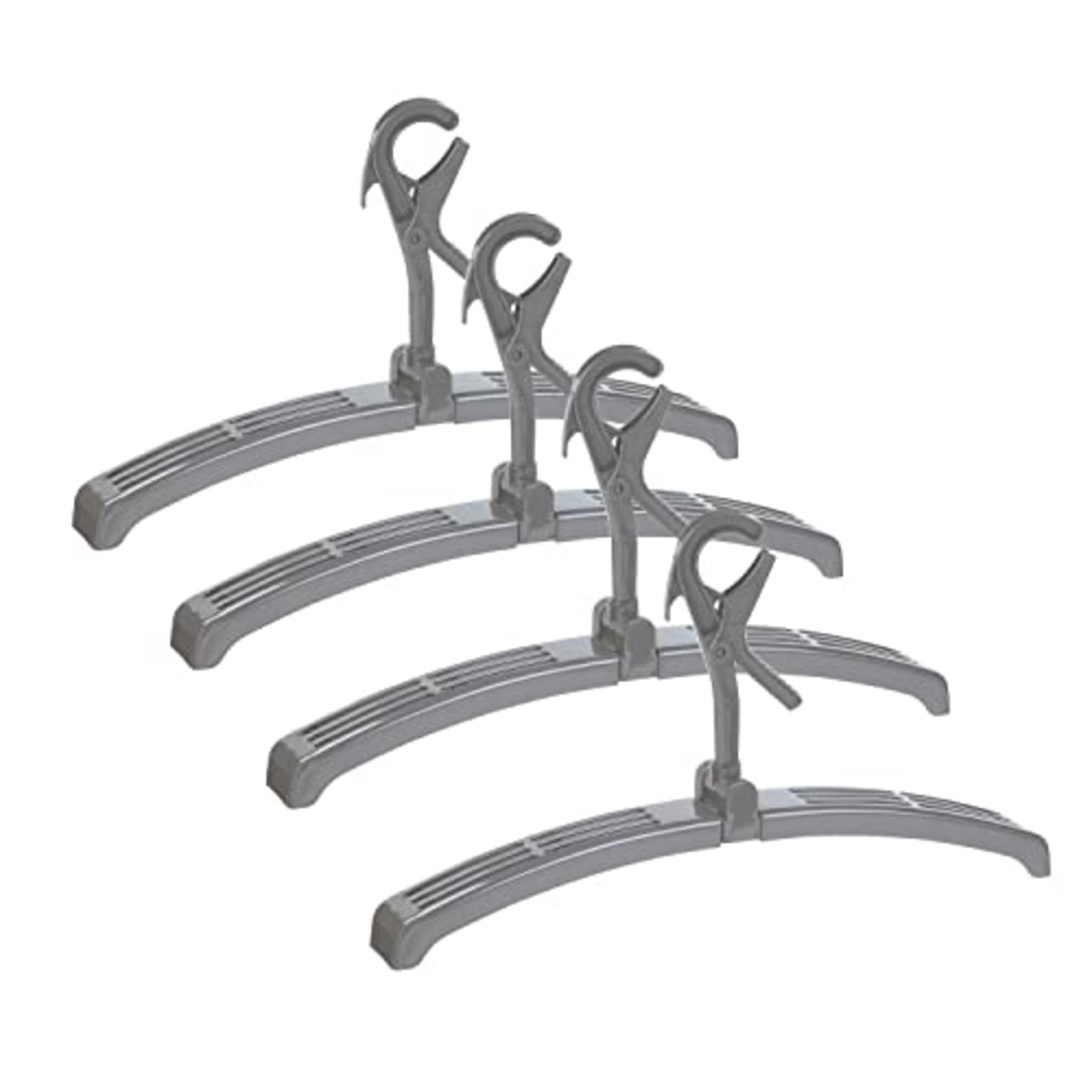 小久保工業所 トレーナースライドハンガー (4本組 / グレー) 洗濯ハンガー/スライドアーム/キャッチ式 (型くずれ防止/伸縮式/肩幅調節) 風に強い/物干し