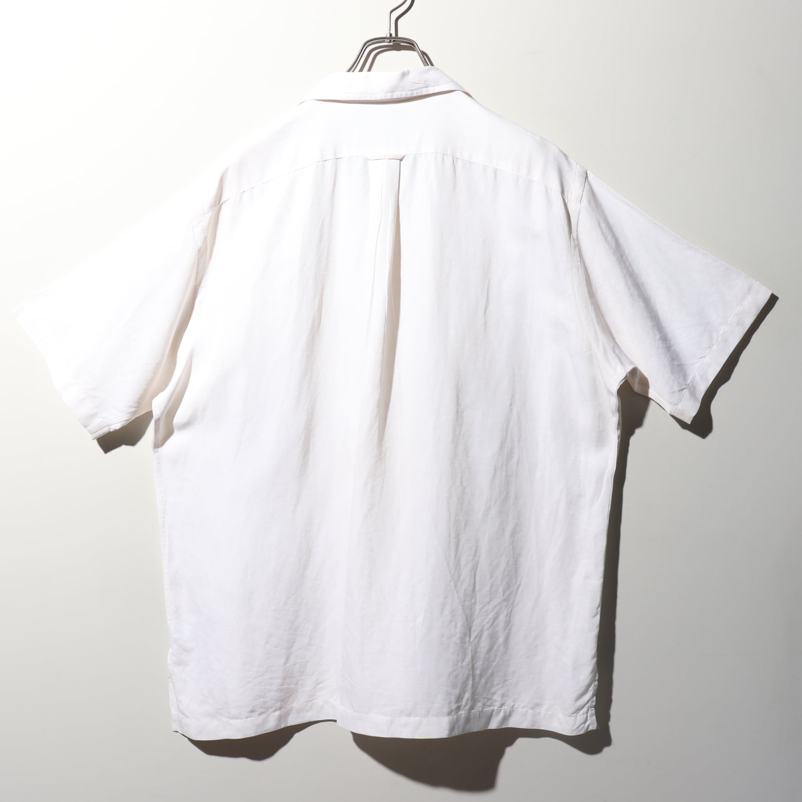 L Caldwell 白 ポロラルフローレン 半袖開襟シャツ シルクリネン オフ  
