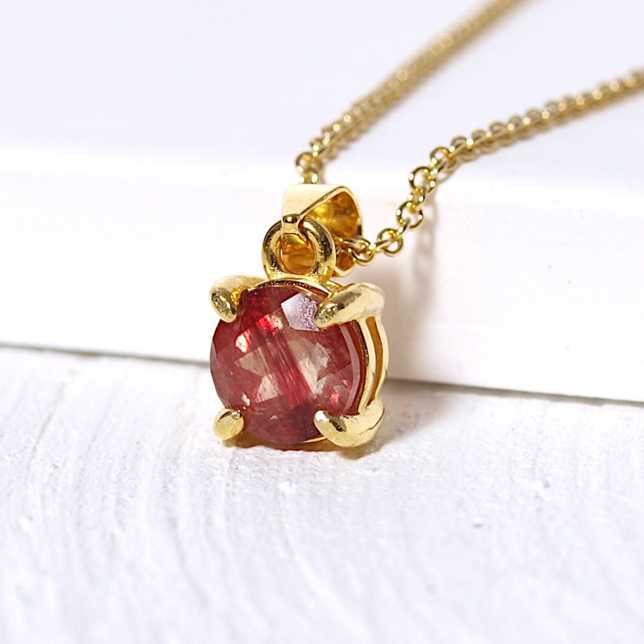 【限定】チベット産アンデシンK14GP爪留めネックレス