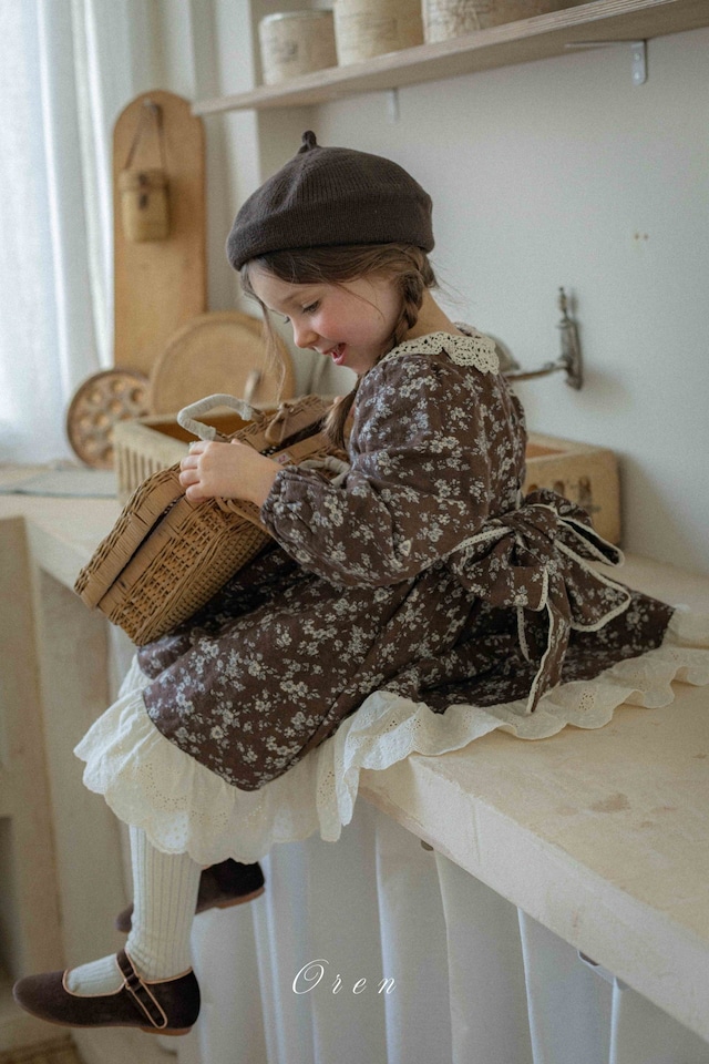 《予約》oren ¨ bebe) brown knit beret