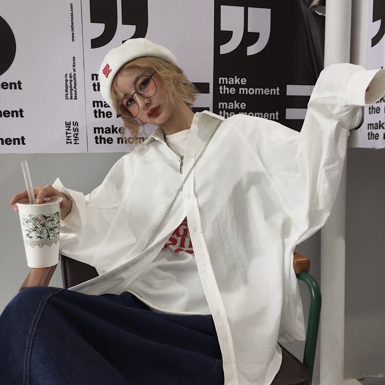 カーディガン ブラウス ホワイト chuu 韓国 新品 白シャツブラウス♡バンド ホワイト ⦿韓国 韓流 オルチャン K