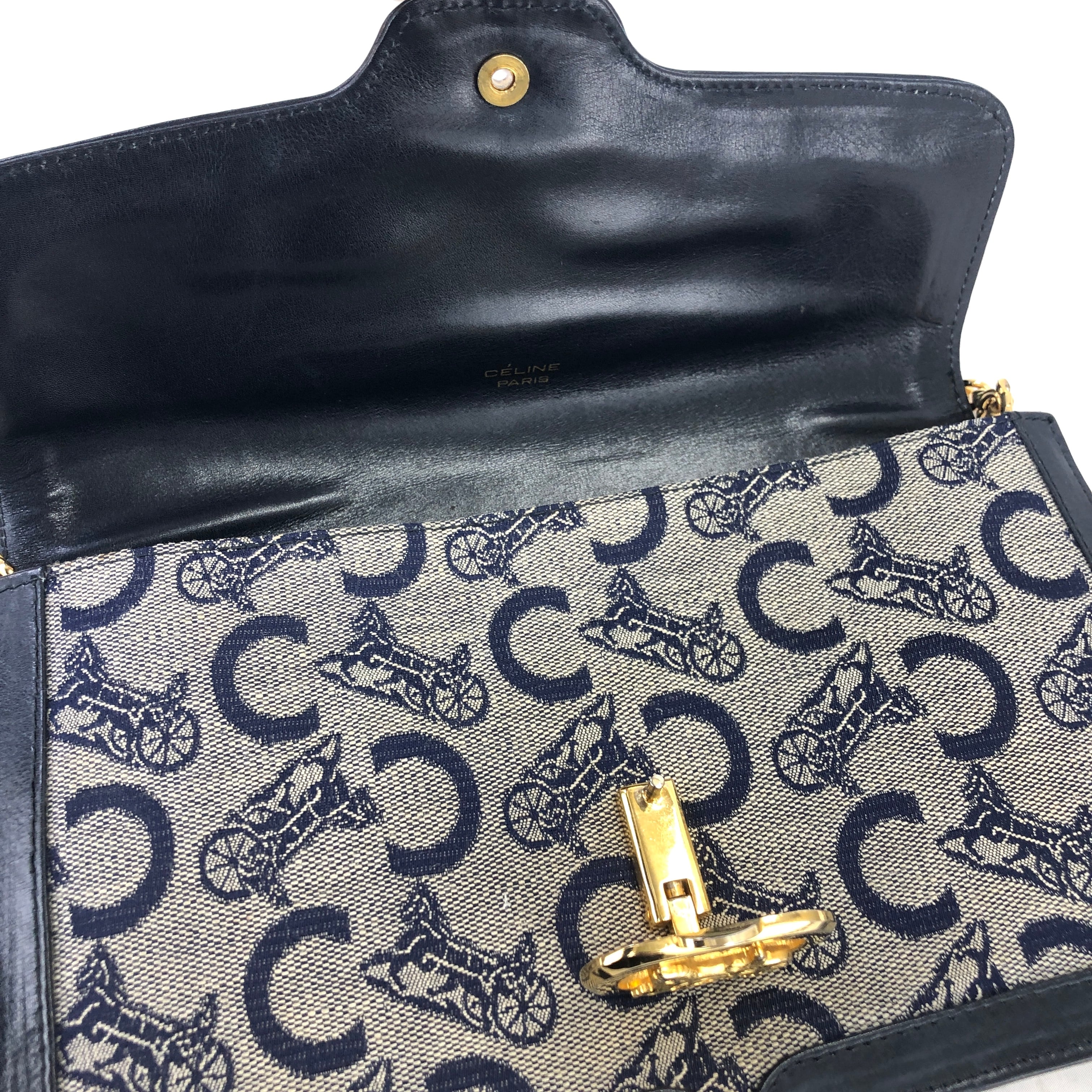 CELINE セリーヌ Cマカダム 馬車 ホースキャリッジ ジャガード×レザー