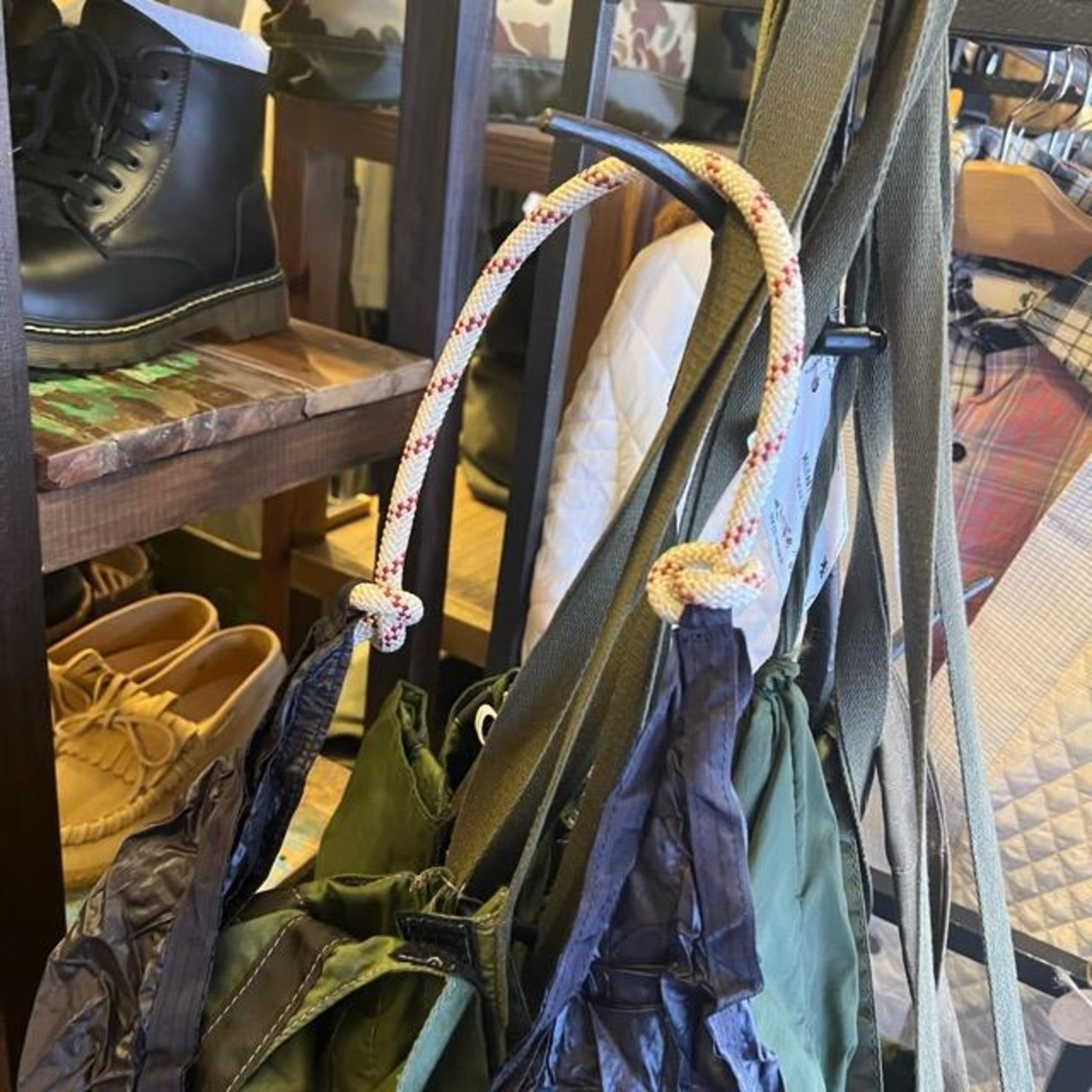 France Parachute shoulder bag Black dyed　フランス　パラシュートショルダーバッグバッグ ブラック染　ショルダーバッグ