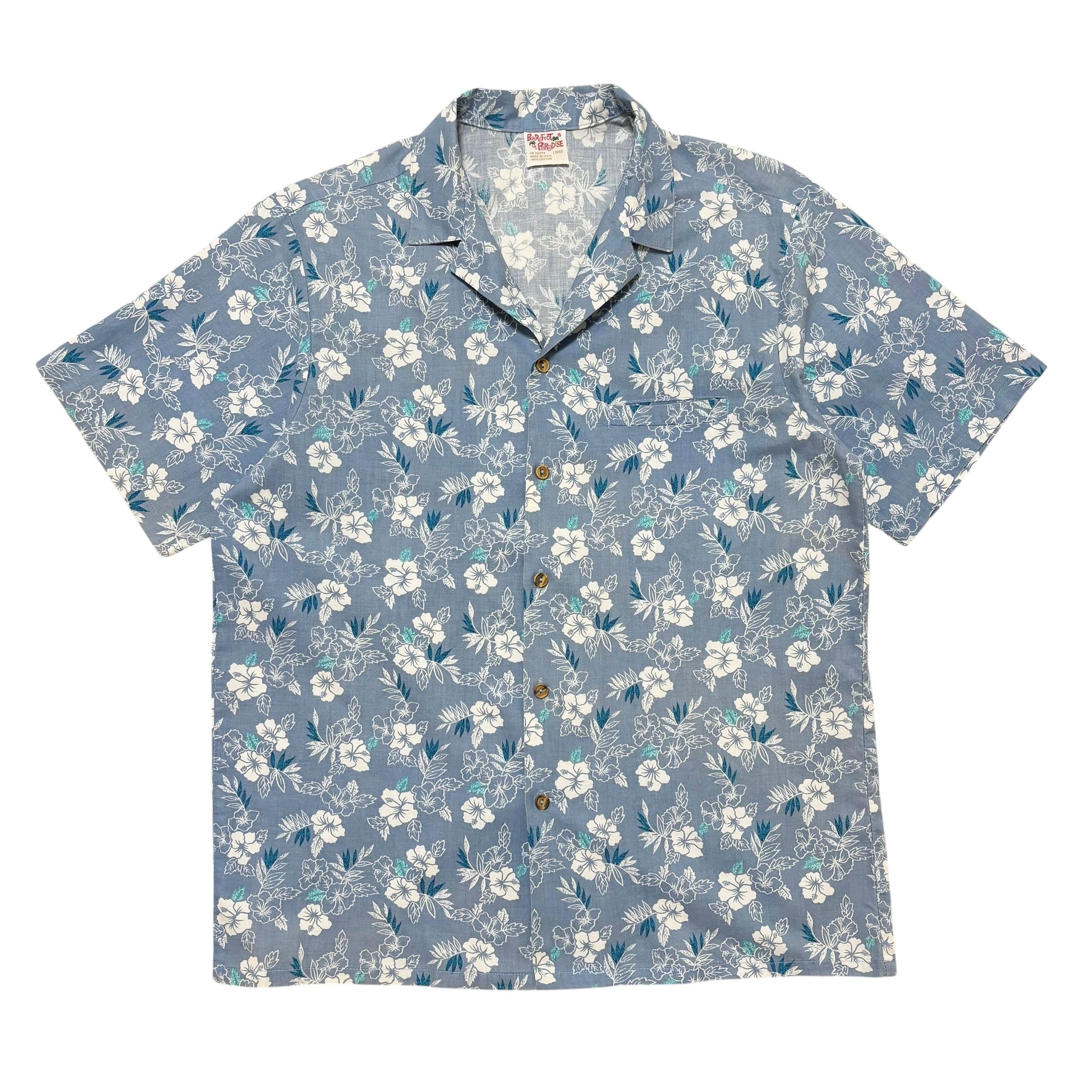 古着 ベアフットインパラダイス BaReFoot in PaRaDISE アロハシャツ 開襟 USA製 クリーニング済 70s メンズL