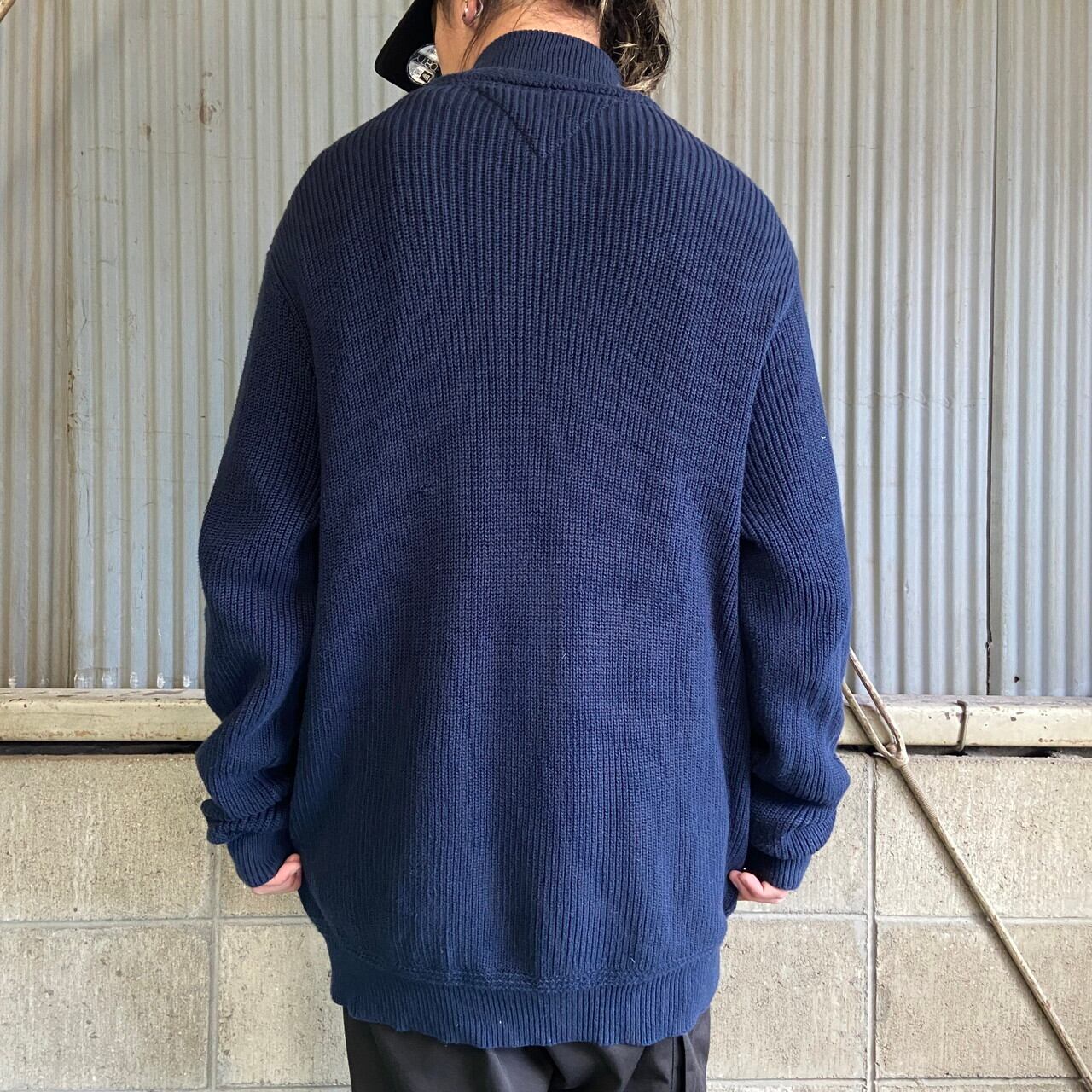 古着 00年代 トミーヒルフィガー   JEANS リブ編み コットンニットハーフボタンセーター レディースL相当/eaa621703 古着 00年代 トミーヒルフィガー TOMMY HILFIGER JEANS リブ編み