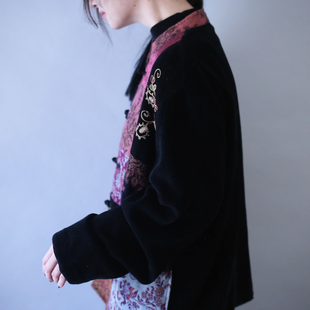 "刺繍" multi fabric  china motif shirt jacket