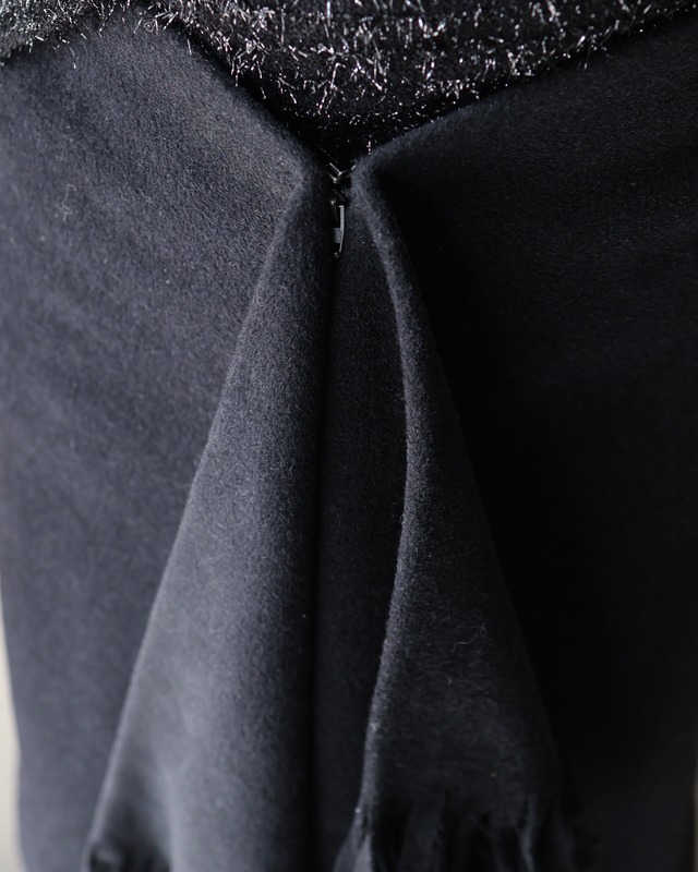 【BALENCIAGA】Draped fringe skirt