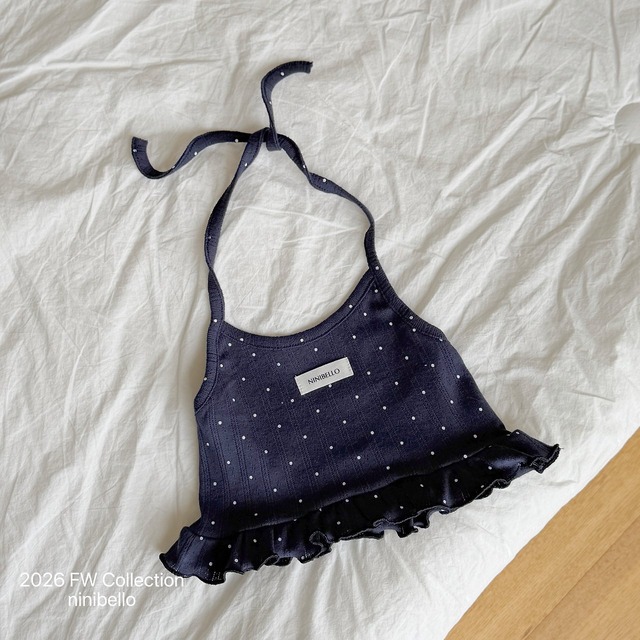 navy L［即納］bibi eyelet holter neck bustier / ninibello 26autumn