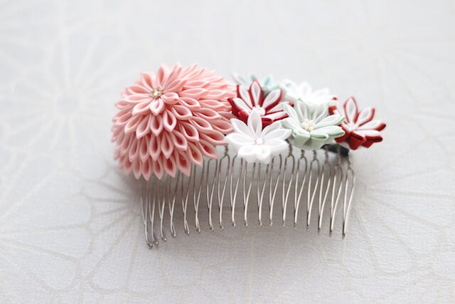 つまみ細工 コームとUピンのセット