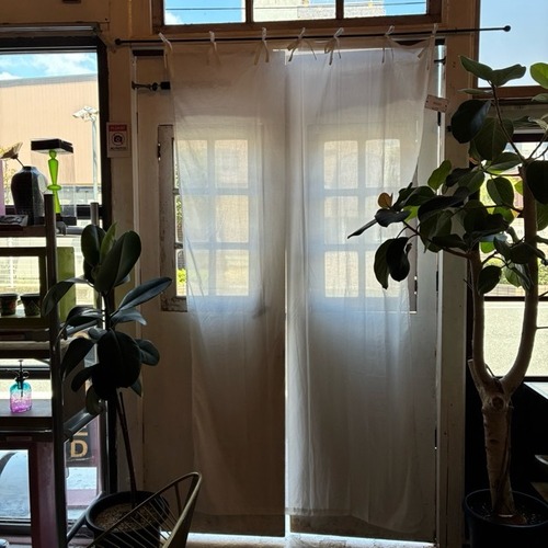 TOPANGA Homefurnishing India Cotton Voile curtain　インド　コットンボイルカーテン　110×200cm　ホワイト　白　綿　ナチュラル　間仕切り　掃き出し窓　レースカーテン　薄手　カーテンポール　暖簾