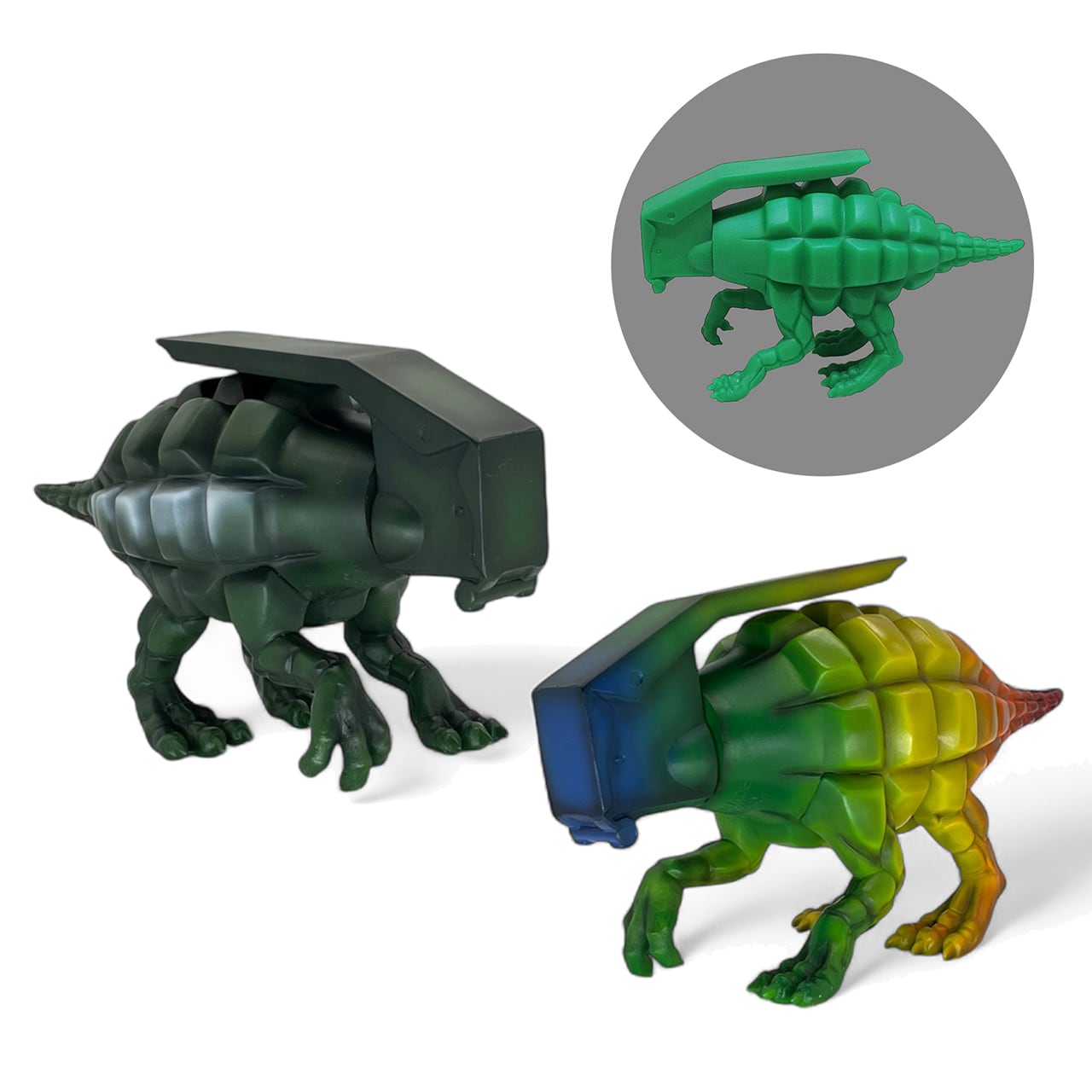 Dinogrenade by Ron English - Rainbow color custom by Hisashi Dinogrenade by Ron English - Rainbow color custom by Hisashi