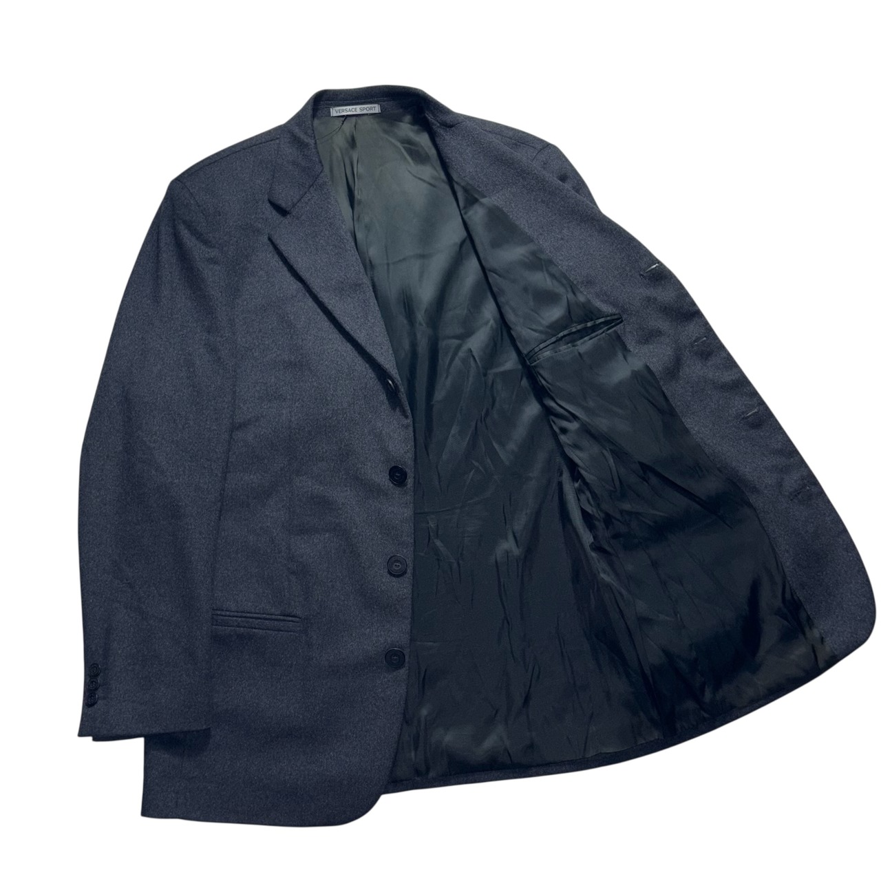 VERSACE SPORT cashmere blend gray wool tailored jacket