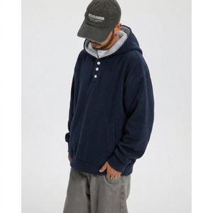 Front button design hoodie C4633
