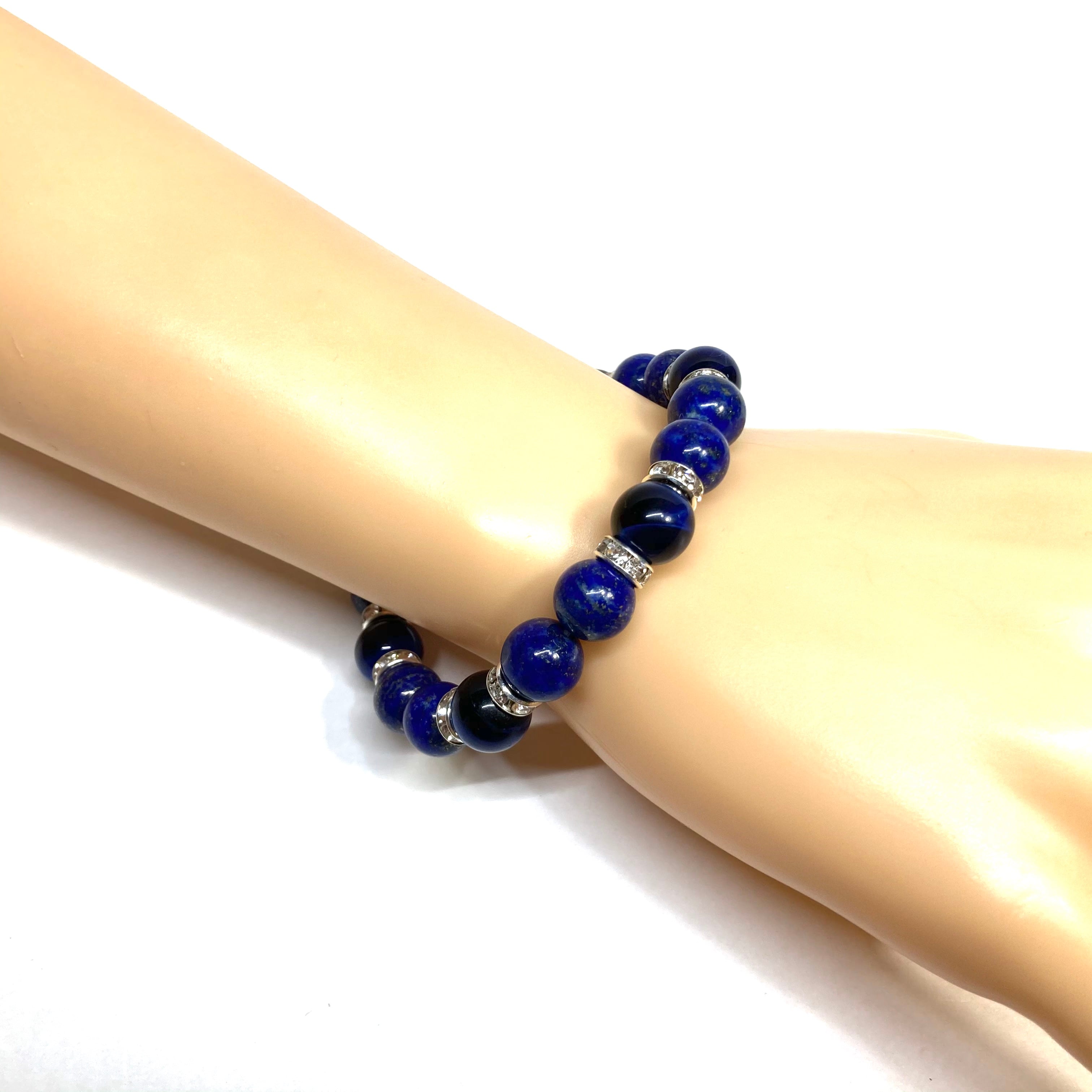 パワーストーン　ブレスレット　ハウライト　水晶　12mm 天然石ブレス シルバー 開運　浄化　数珠ブレス メンズ 　男性　