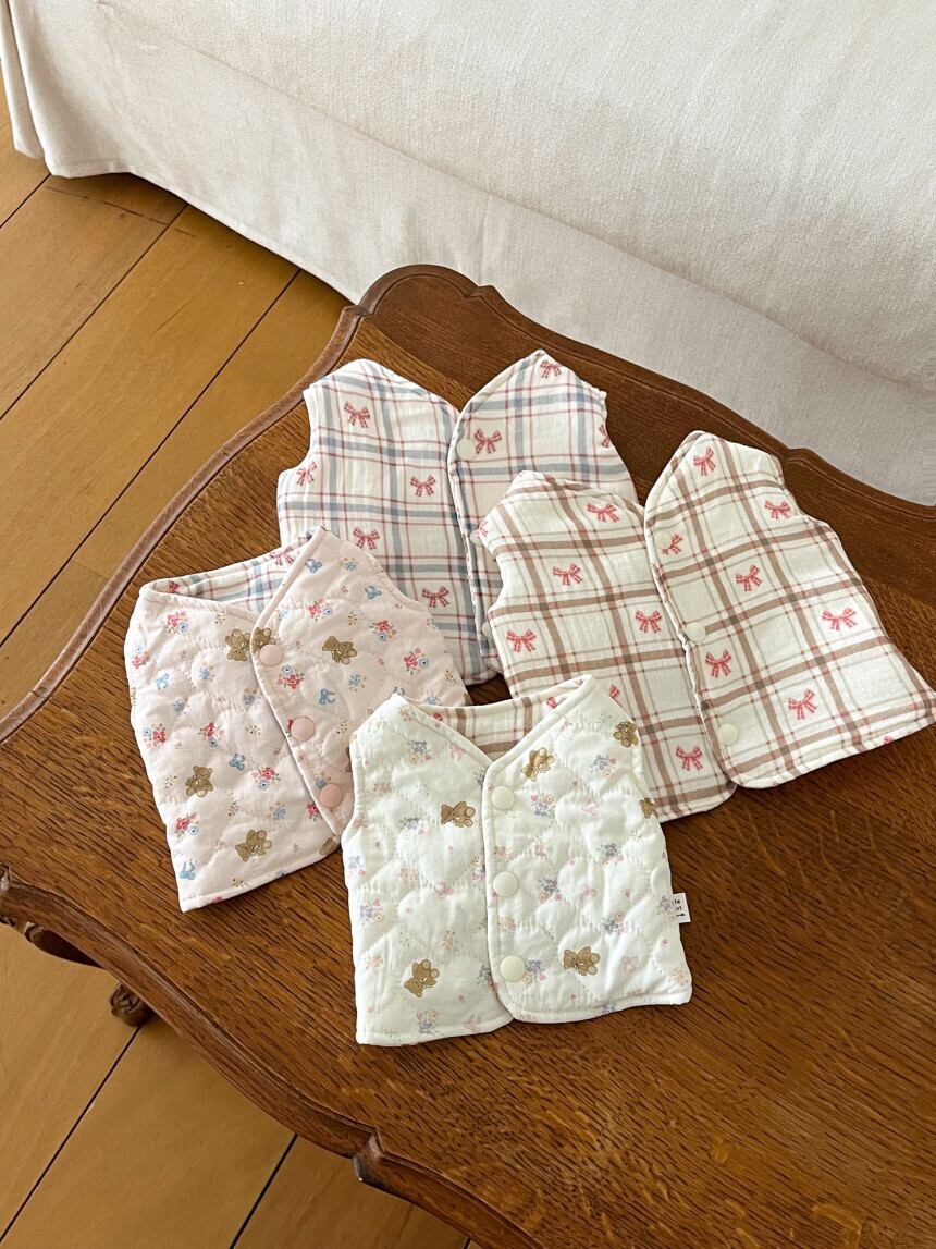 《予約》LH0020 maybe bear ribbon reversible vest