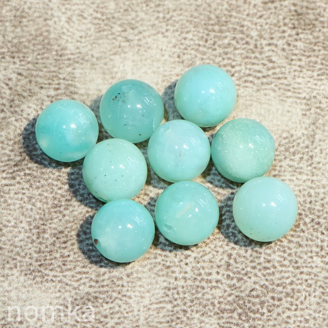 アクアプレーズ【9mm/希少＆高品質/ジンバブエ産 】ビーズ／一粒売り
