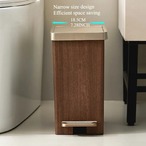 ゴミ箱 蓋付き 大 踏み込み式 プッシュ式 幅18.5cm 木目調 プラスティック 軽量 おしゃれ 北欧