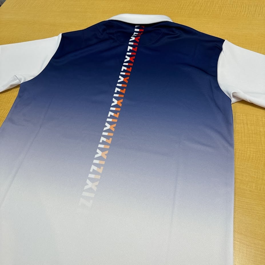 ネイビー×グラデーション【メンズ半袖ゴルフウエア】ZIXIZ