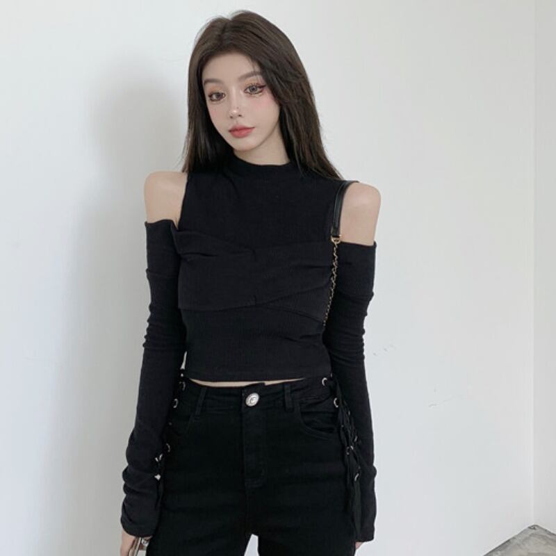 ストライプストラップレス薄手シャツ レディーススプリングクロストップス 春物 YY-ファッション96855568282