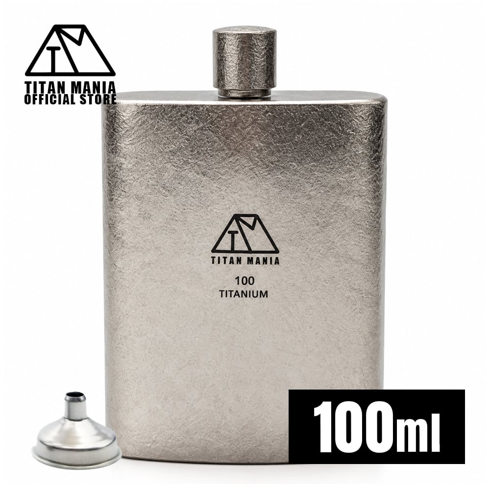 スキットル 100ml U型 チタン製 結晶模様 軽量 頑丈 携帯用 コンパクト