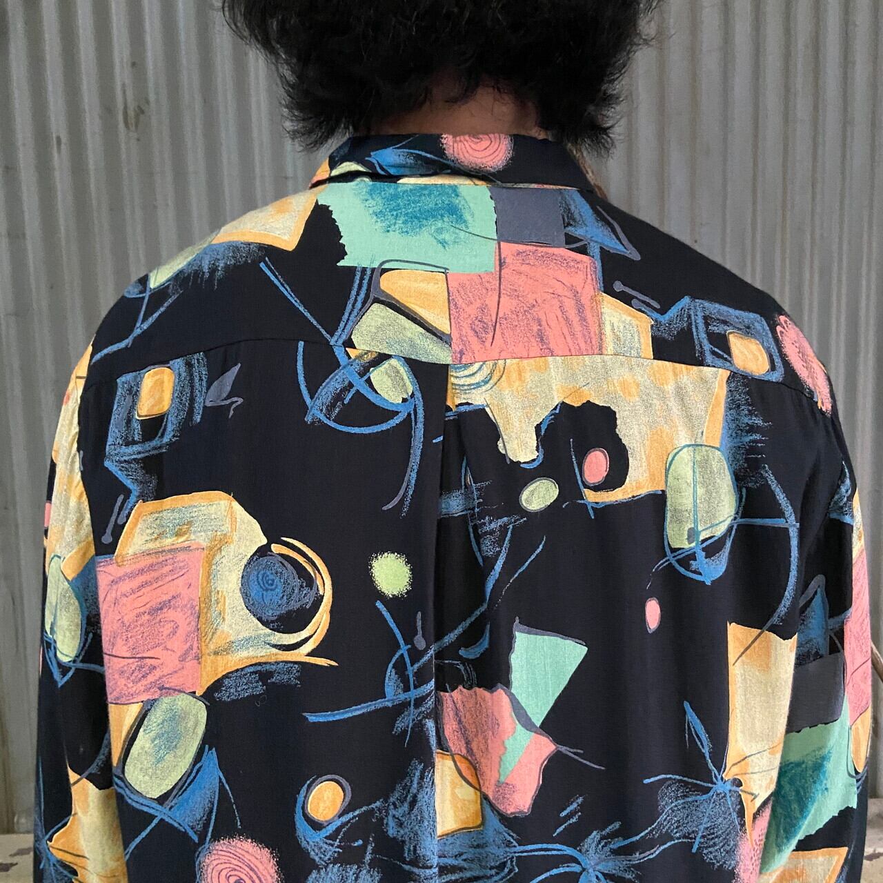 古着 ビンテージ 長袖 レーヨン rayon モヤモヤ デザイン ブラック 美品 モシュード 黒 ブラック 長袖 | ビンテージ古着屋Feeet 通販 名古屋