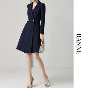 Navy Tailored Dress　a0195