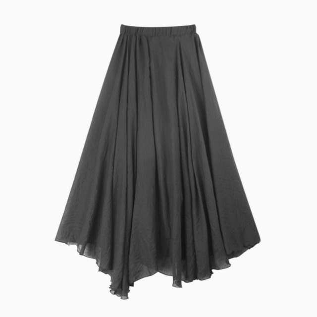 Elegant pleated A-line skirt【2color】 C0805