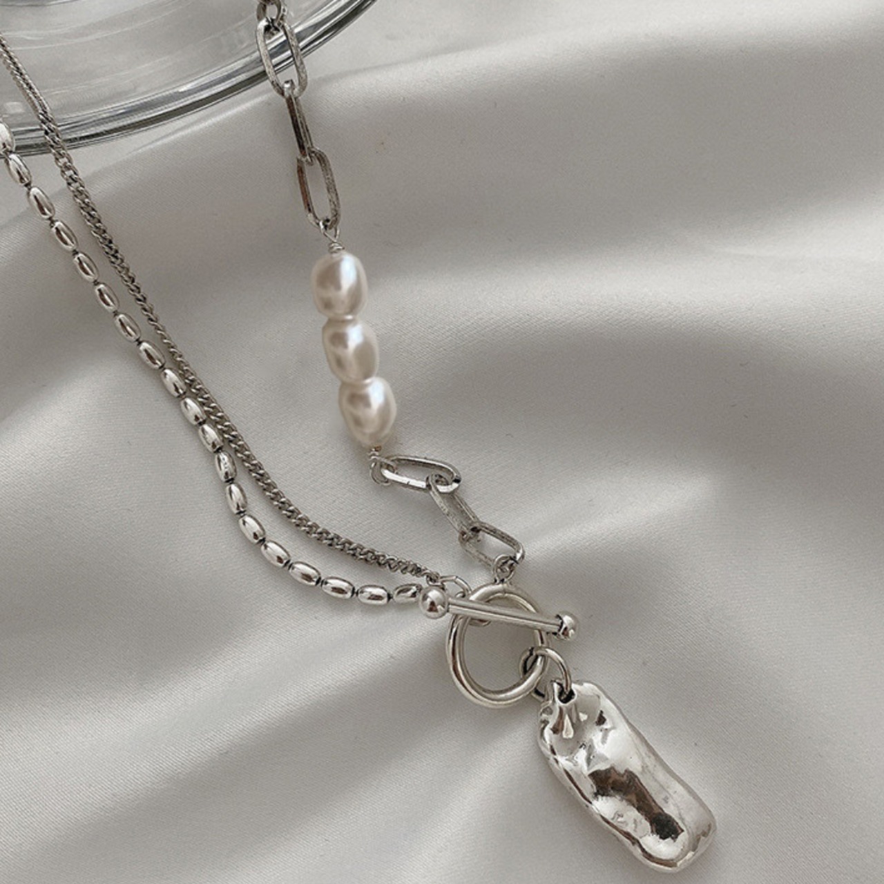 asymmetrical necklace chain(ME098)