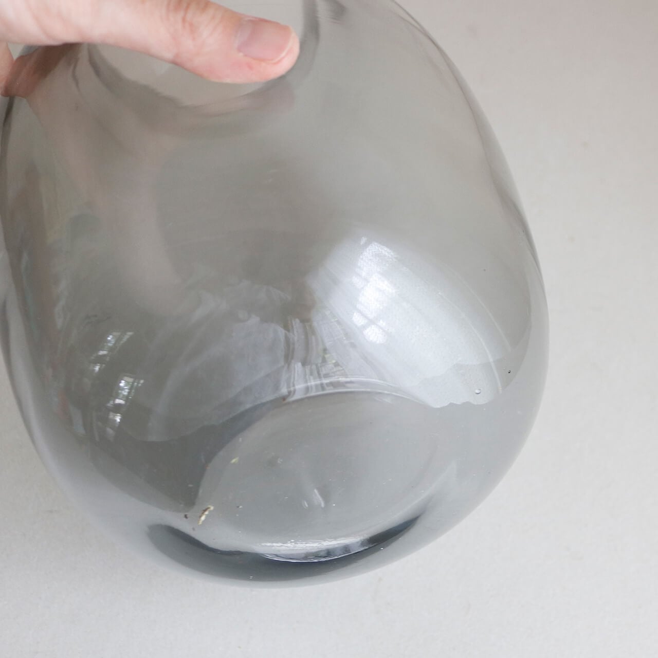 Vase 枝 物 花瓶 グレー LOUCA ガラスフラワーベース スモークグレー