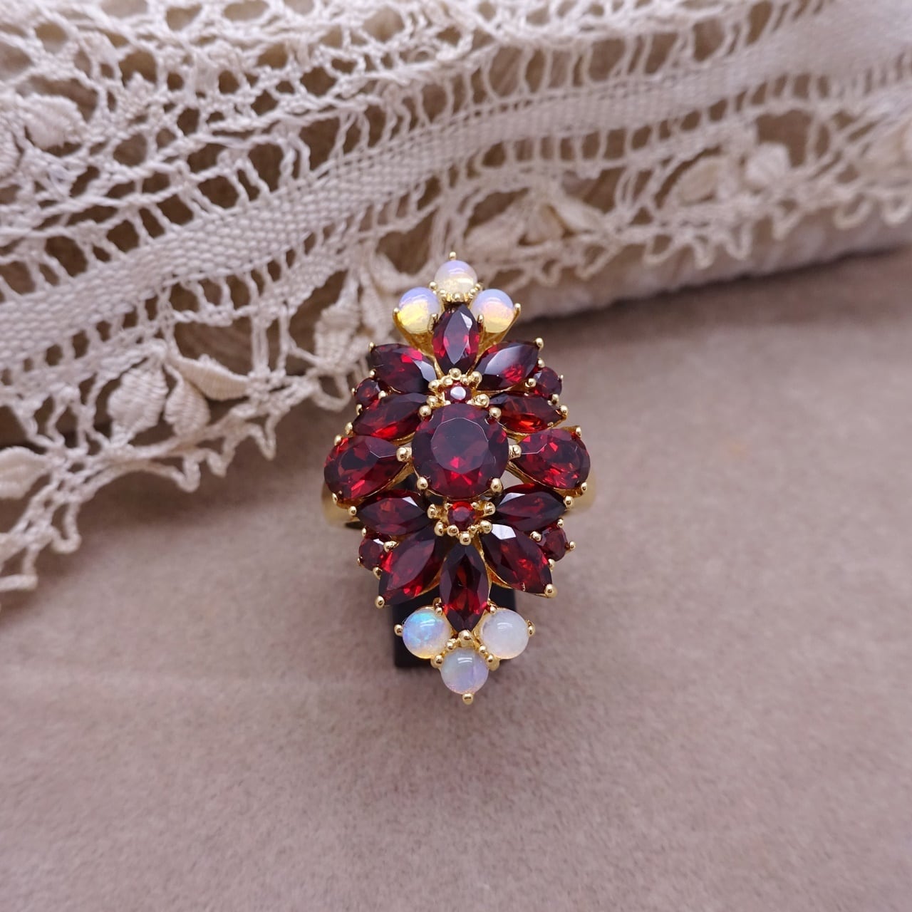 24.ガーネットとオパール リング☆ | 伊豆高原アンティークジュエリー