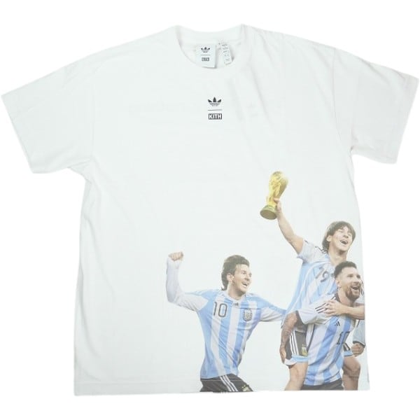 H&S WHITE XL ロゴプリント シャツ 未使用 タグ付 Size【XL】 adidas アディダス ×KITH＆Messi Football World Cup