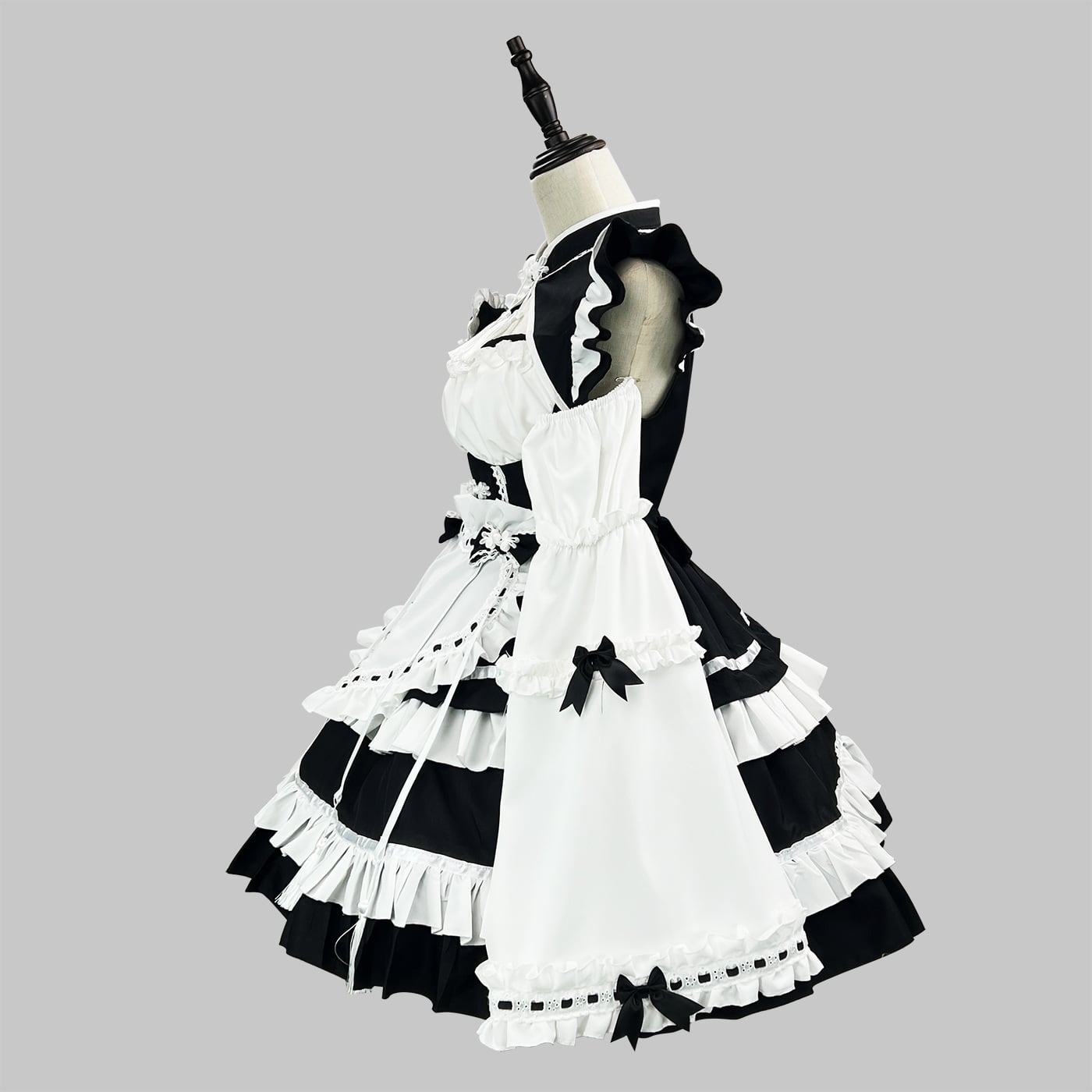 中華ロリータ チャイナメイドワンピース タッセル×継袖付き｜WithU